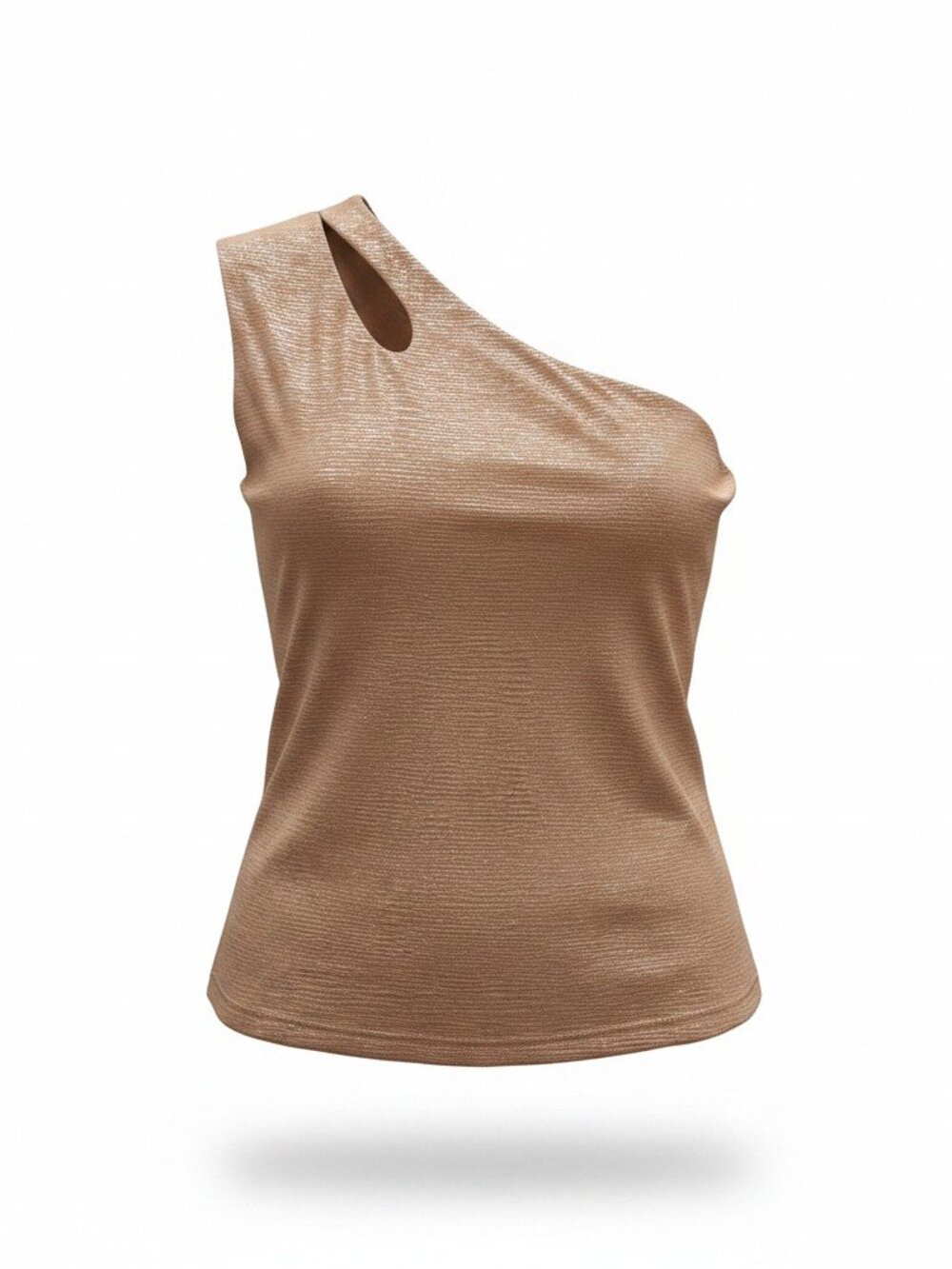 INC International Concepts-Women's One Shoulder Metallic Blush Pink Top-Size L - Picture 2 of 5